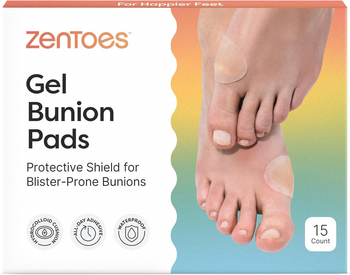 ZenToes Bunion Pads to Wear with Shoes, Waterproof Protectors, 24 Count