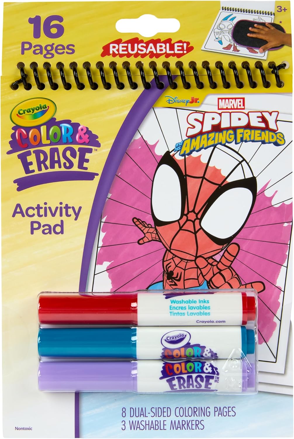Crayola Spiderman Color Wonder Coloring Set, 18 Spiderman Mess Free Coloring Pages for Toddlers, Spiderman Toys, Gifts for Kids