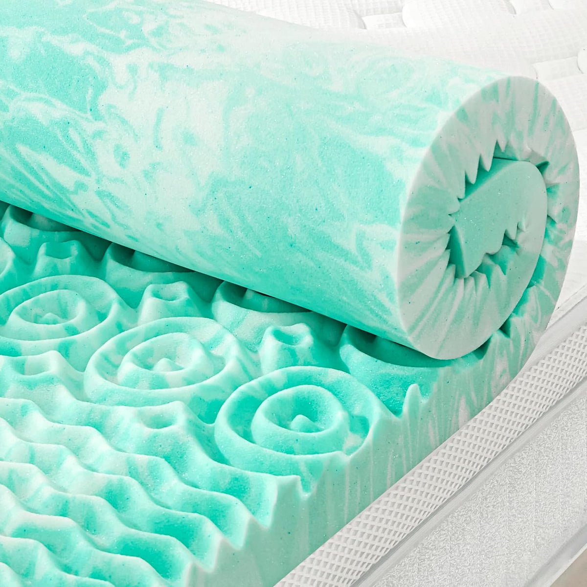 SINWEEK 2 Inch Memory Foam Mattress Topper Twin XL, Twin Extra Long Mattress Pads for College Dorm Single Bed, Pressure Relieve CertiPUR-US Certified, 39x80 Inches, Blue