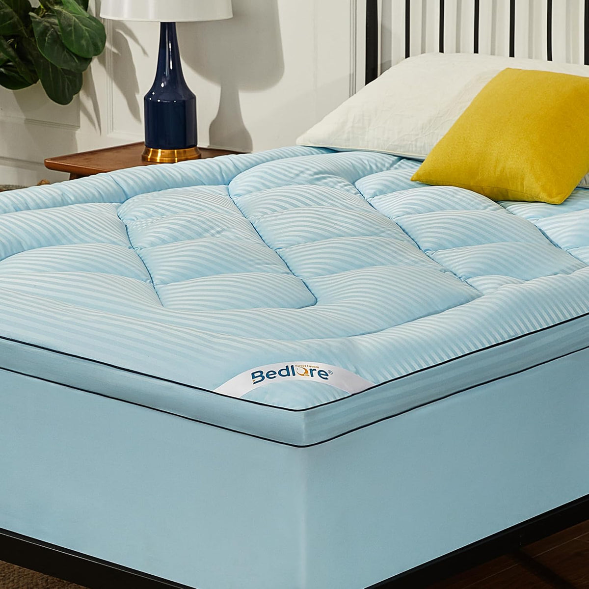 BEDLORE Queen Mattress Topper, Thick Pillow Top Bed Cover Soft Mattress Pad