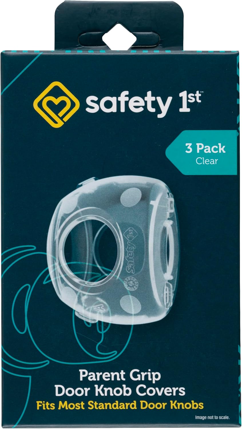 Safety 1st Parent Grip Door Knob Covers, White, One Size,4 Count (Pack of 1) (HS3260600), Packaging may vary