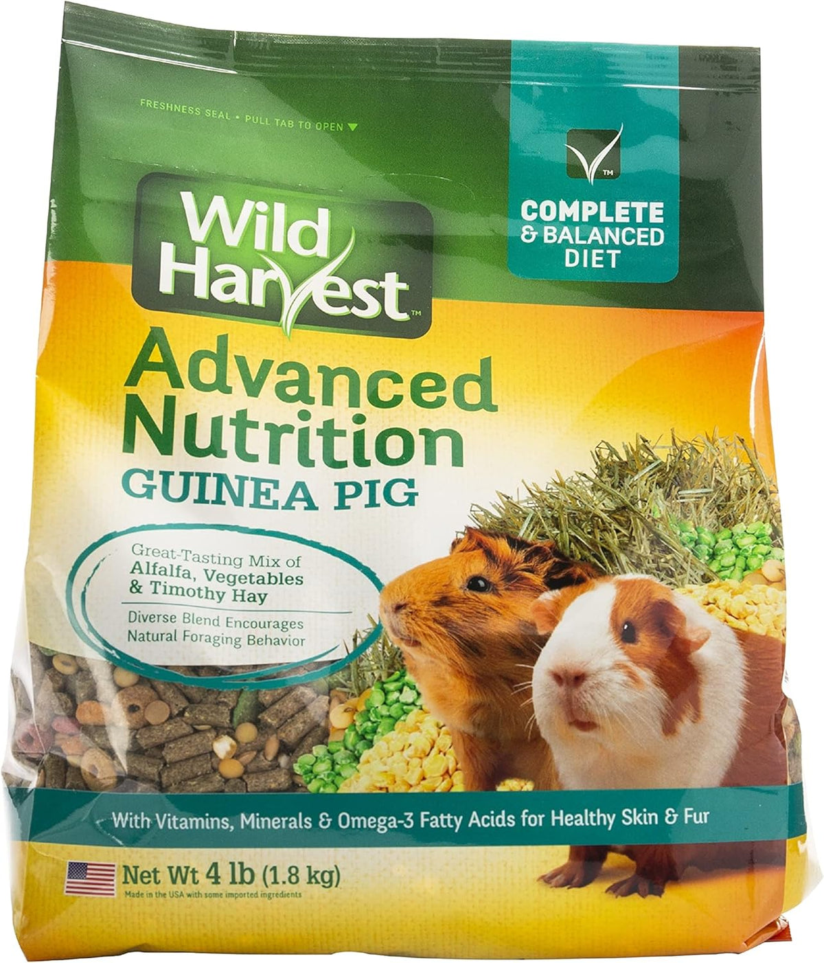 Wild Harvest Advanced Nutrition Guinea Pig, Complete And Balanced Diet, 8 Pounds