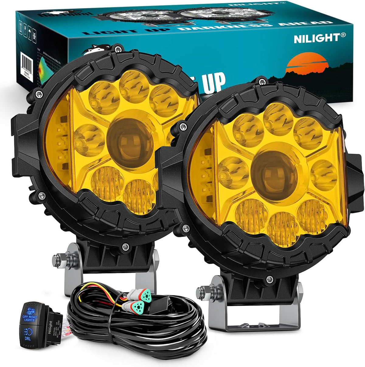 Nilight Led Pods 2Pcs 18W 1260LM Spot Off Road Lights Super Bright Driving Fog Boat Lamp Work Lighting Bar for Trucks Van Camper Wagon Car Pickup Golf Cart ATV UTV SUV Boat 4x4