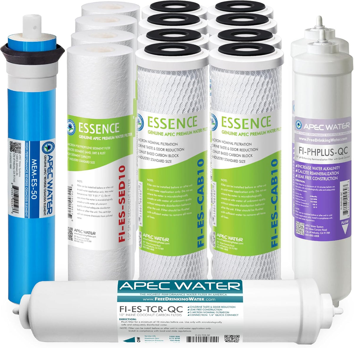 APEC Water FILTER-MAX-ES50 Reverse Osmosis Filter Replacement Set, 50 GPD
