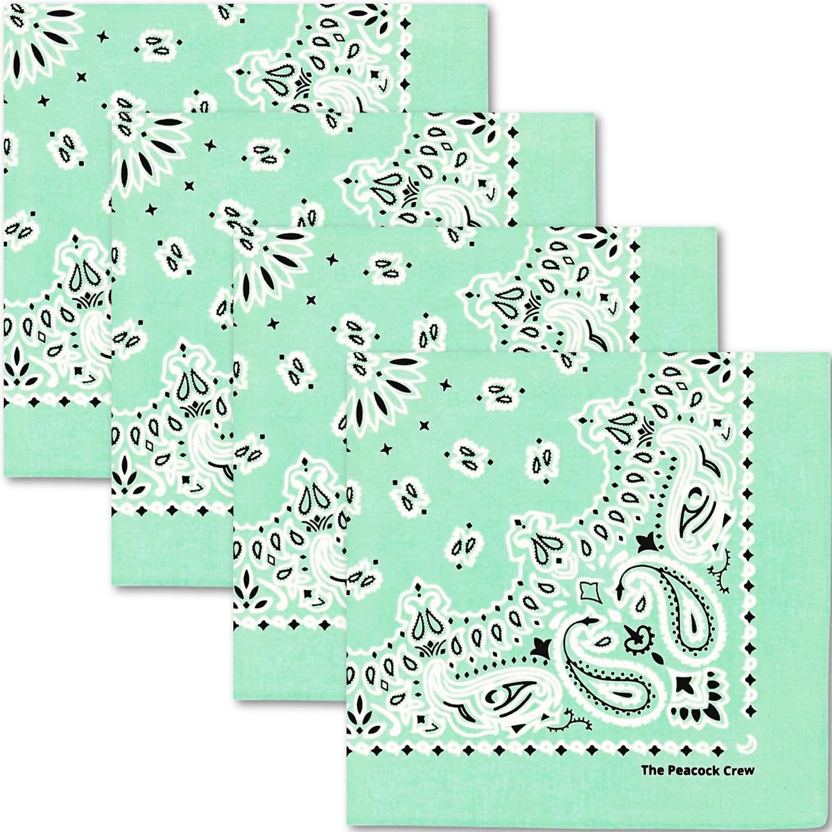 The Peacock Crew Premium Soft Cotton Bandanas Pack for Men and Women Paisley 22 x 22 inches