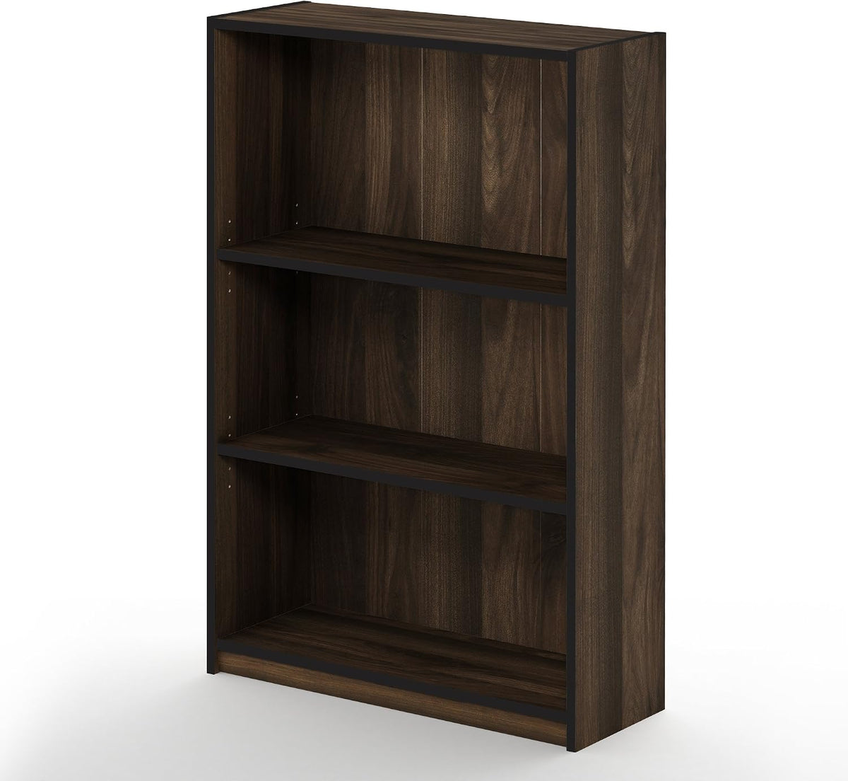 Furinno JAYA Book Shelf, 3-Tier Bookshelf, Bookcase with Adjustable Shelves, 9.5 x 24.5 x 40.3, for Organization and Storage, for Living Room, Bedroom, Home Office, French Oak