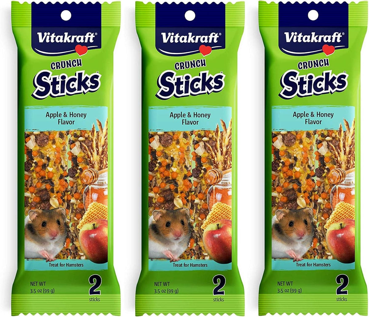 Vitakraft Crunch Sticks Hamster Treat Apple & Honey Flavor - 2 Sticks