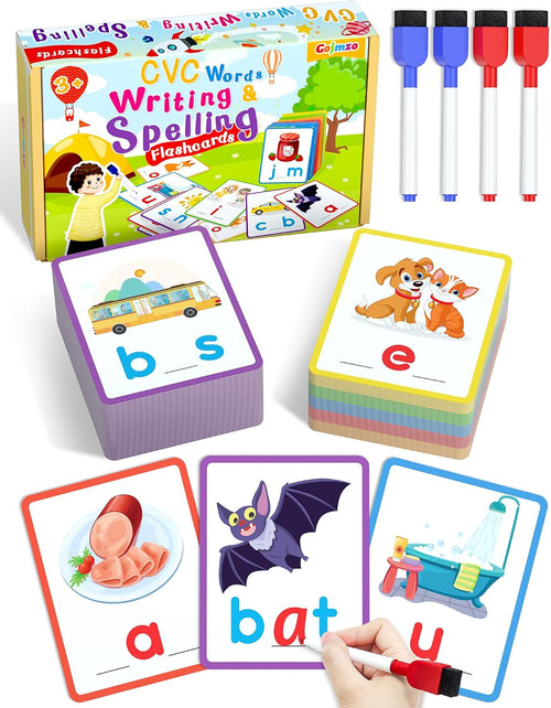 CVC Word Writing & Spelling Flash Cards, Kindergarten Reading Workbooks