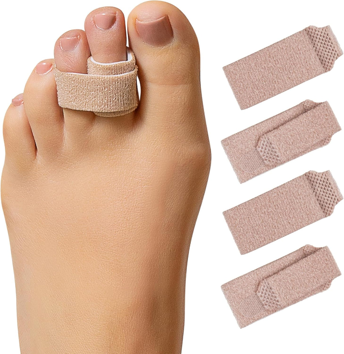 ZenToes Hammer Toe Straightener, Broken Toe Splint & Buddy Wraps, 4 Ct