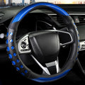 PU Leather Car Steering Wheel Cover with Anti-Slip Grip, for Women and Men, Universal Fit for 14.5-15 Inch Cars, Trucks, SUVs (Red (Round), Medium(Standard) Size[14 1/2''-15''])