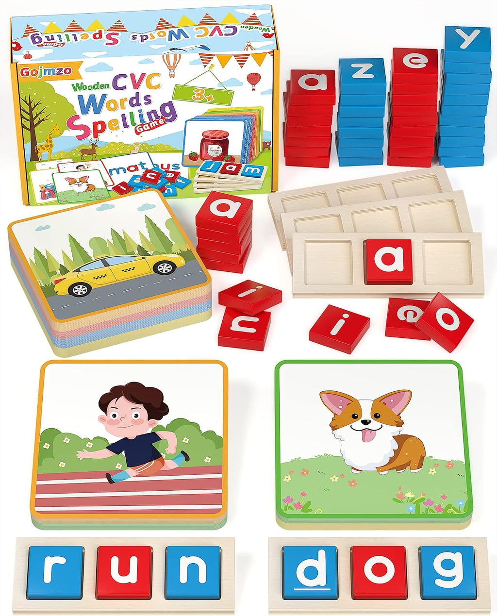 Wooden CVC Word Spelling Games, Montessori Educational Learning Toys Gifts