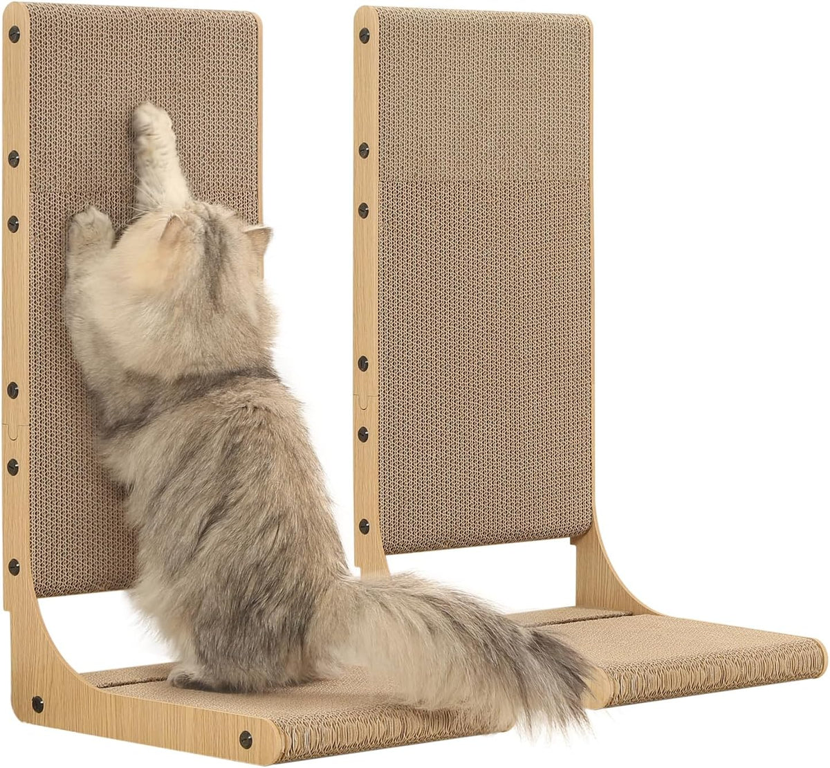 Zakkart 2-Pack L-Shaped Cat Scratching Board, Cardboard, 25.6" Tall (L)
