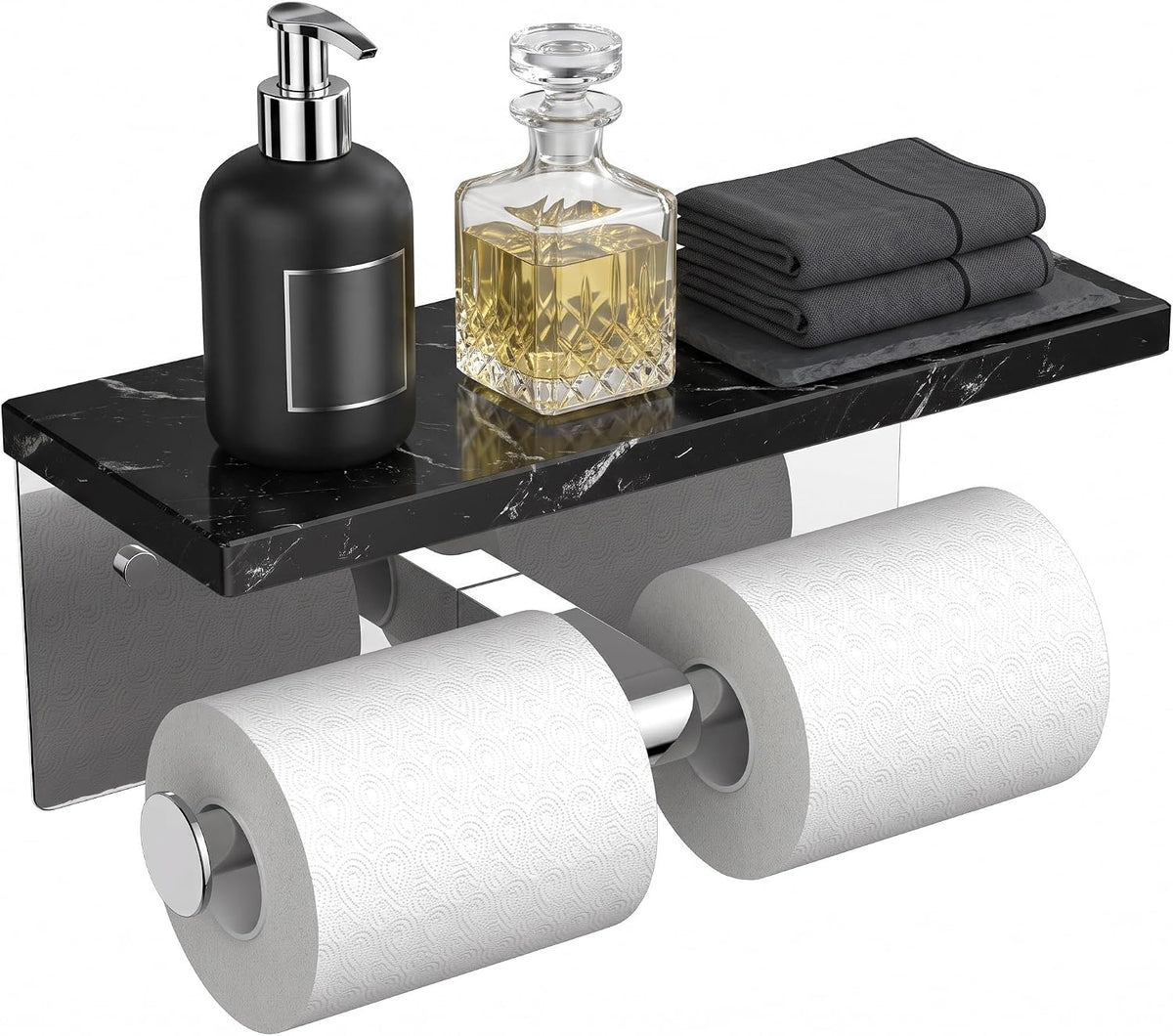 FORIOUS Toilet Paper Holder with Shelf, Commercial Toilet Paper Dispensers
