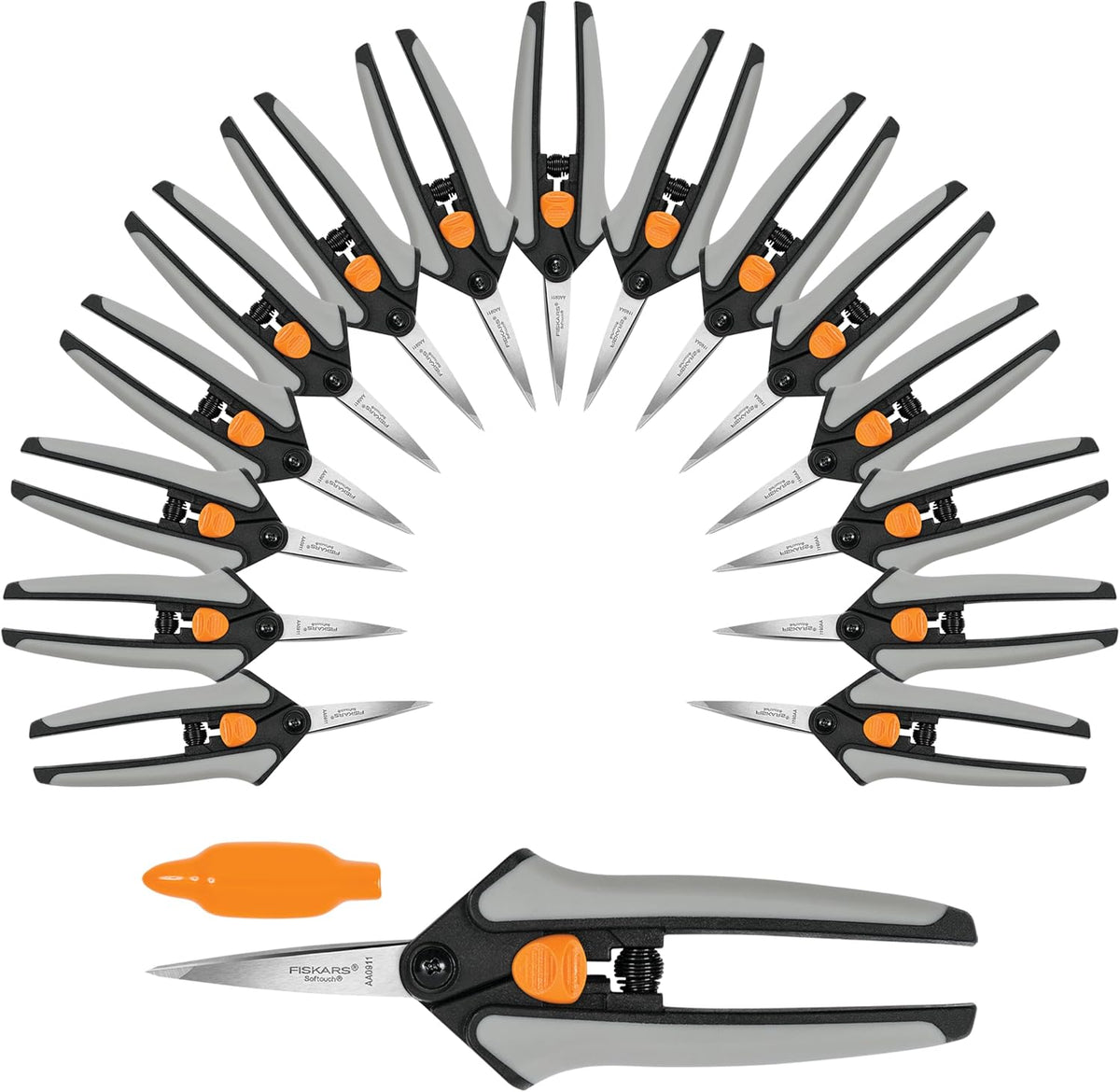 Fiskars 6" Steel Micro-Tip Pruning Scissors, Garden Snips for Small Plants