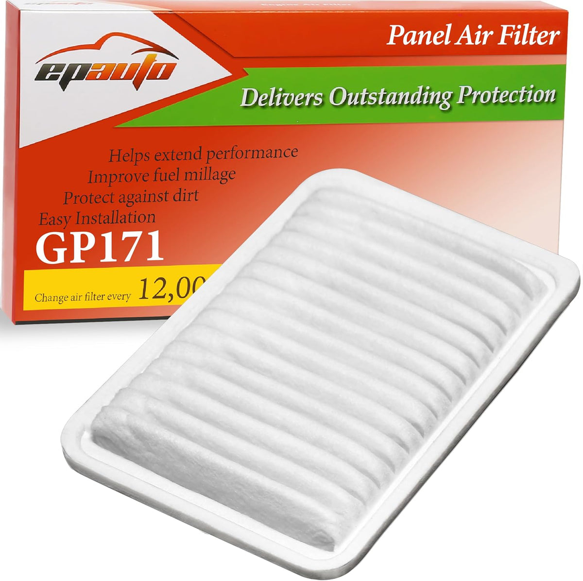 EPAuto GP171 (CA10171) Engine Air Filter Replacement for Toyota