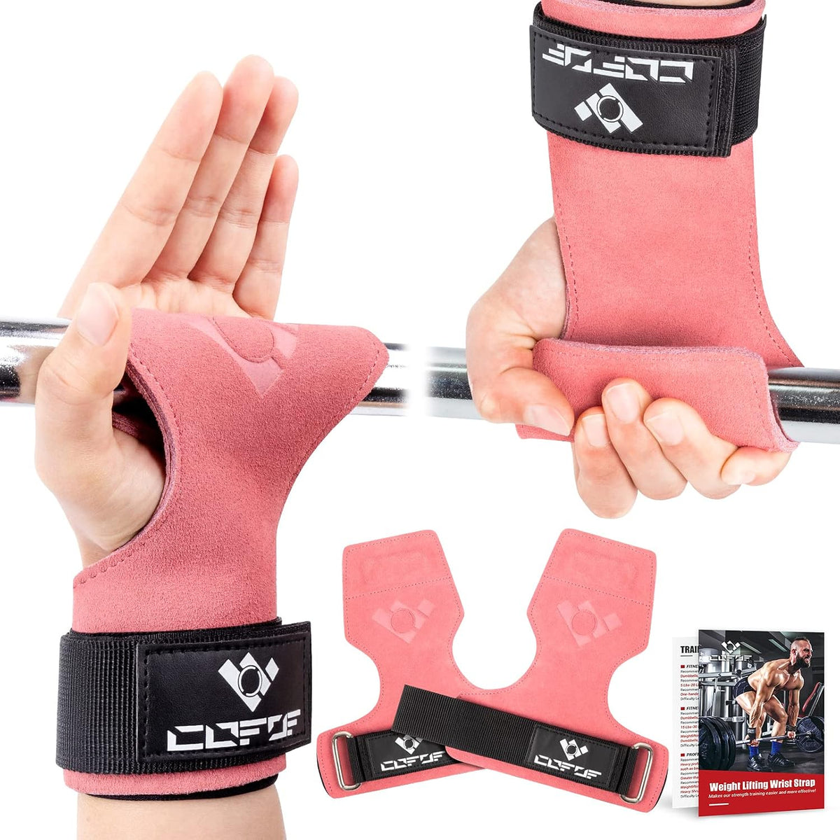 Weight Lifting Wrist Strap, Double-Layer Leather for Deadlift Powerlifting