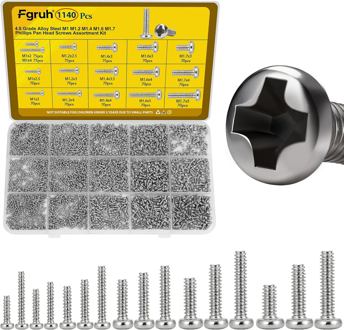 750PCS M3 Hex Socket Screw Assortment Kit,M3x6/8/10/12/16/20/25/30 mm