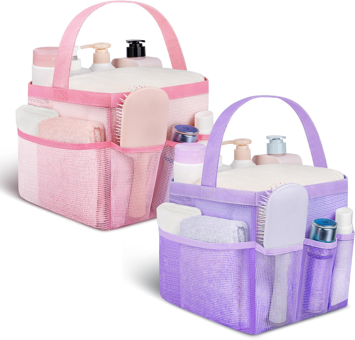 Mesh Shower Caddy Portable - 9 Pockets for College Dorm Room Essential