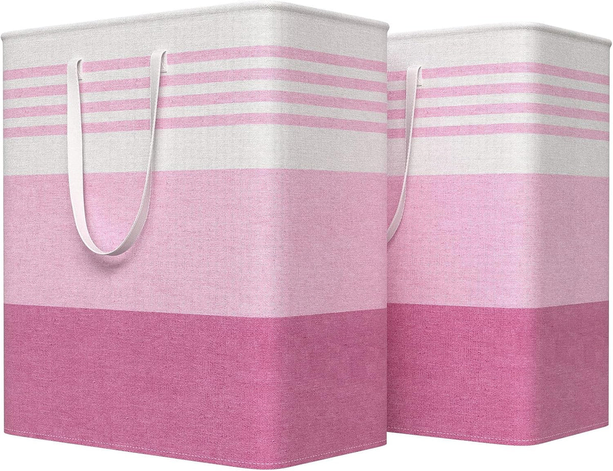 WOWBOX 2 Pack Laundry Baskets, Collapsible Dirty Clothes Laundry Hampers