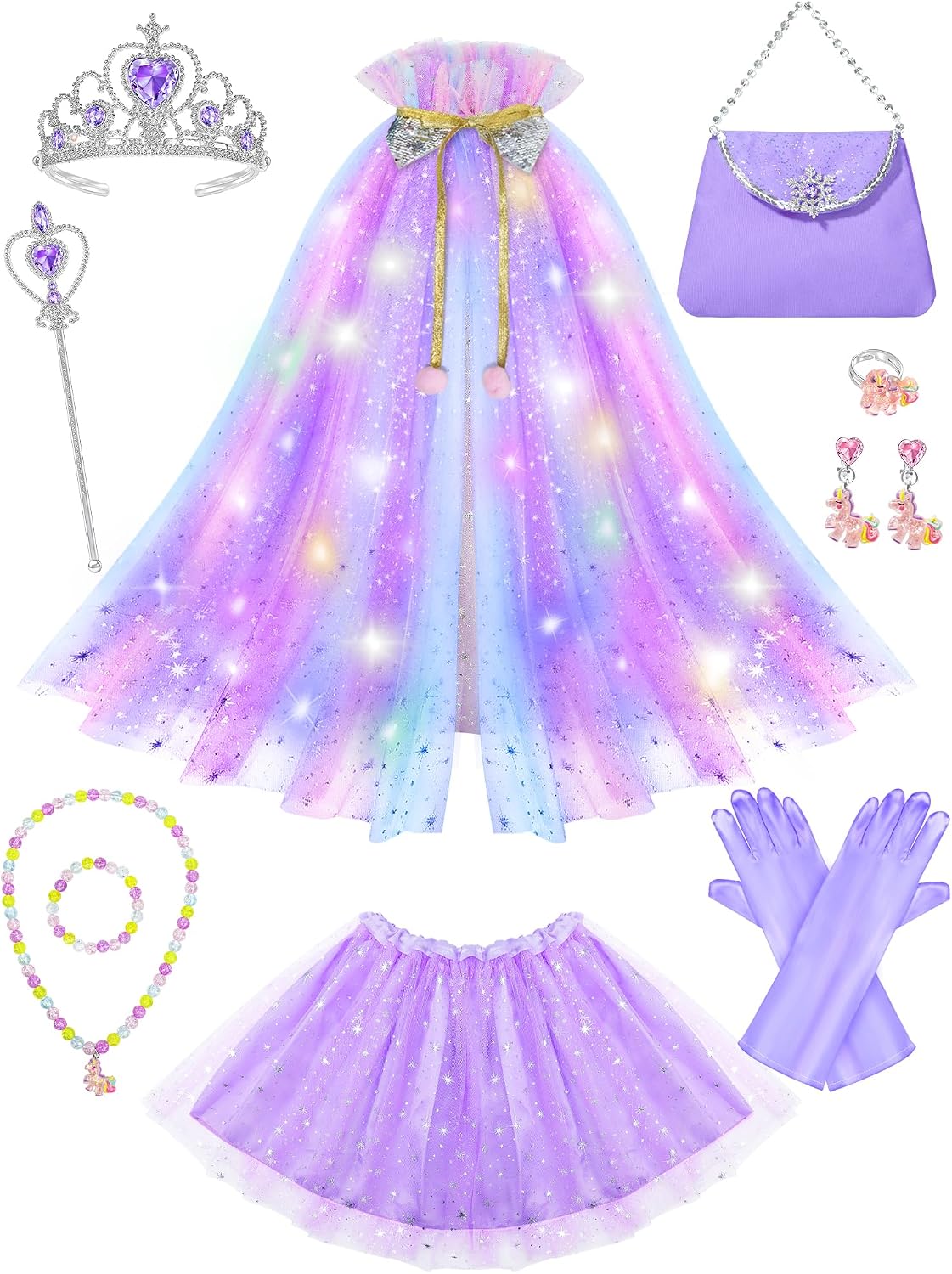 Light Up Princess Dress Up for Girls 3 4 5 6 Years Old