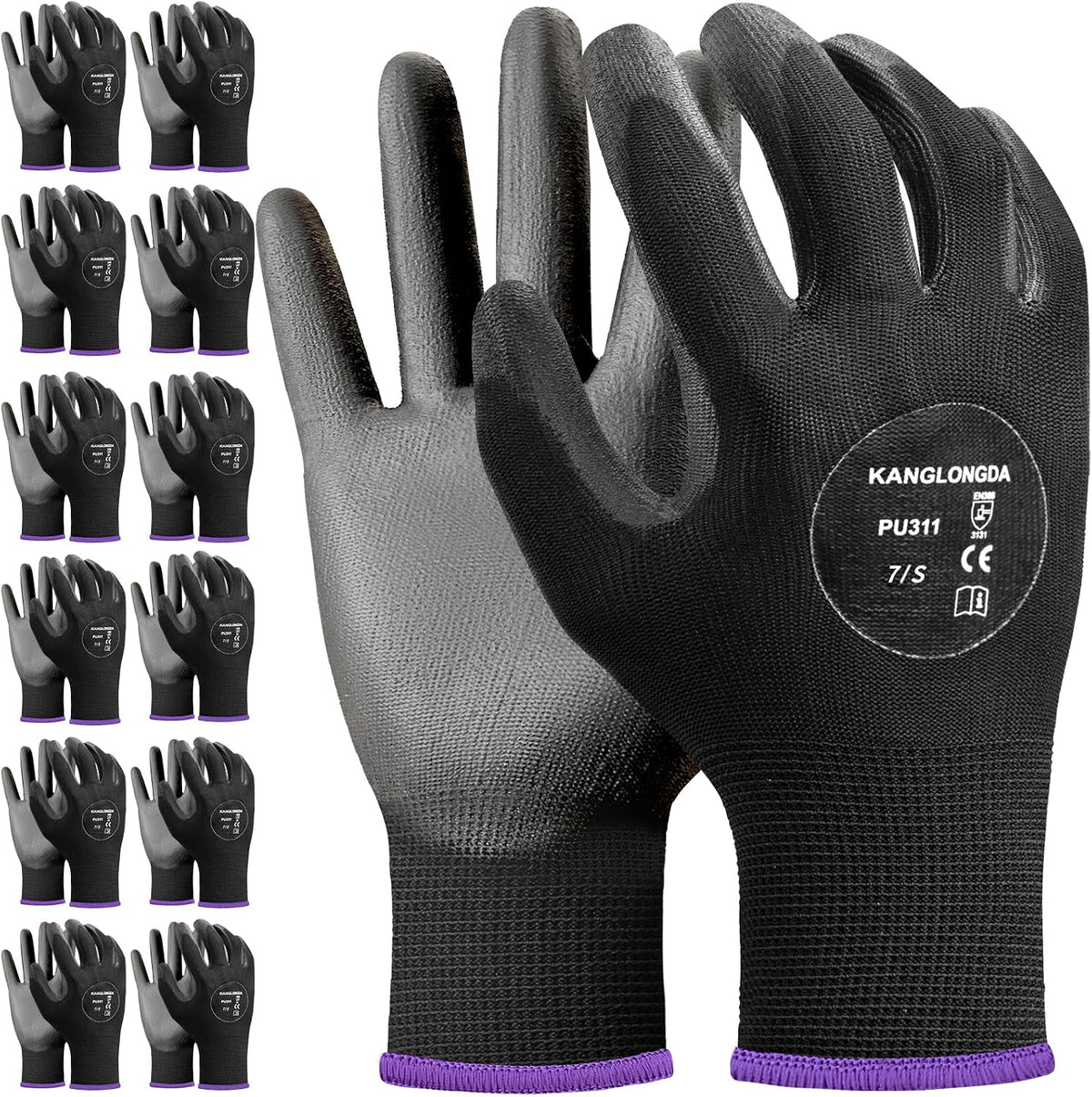Kebada W1 Safety Work Gloves for Men & Women, Touchscreen, PU Coated