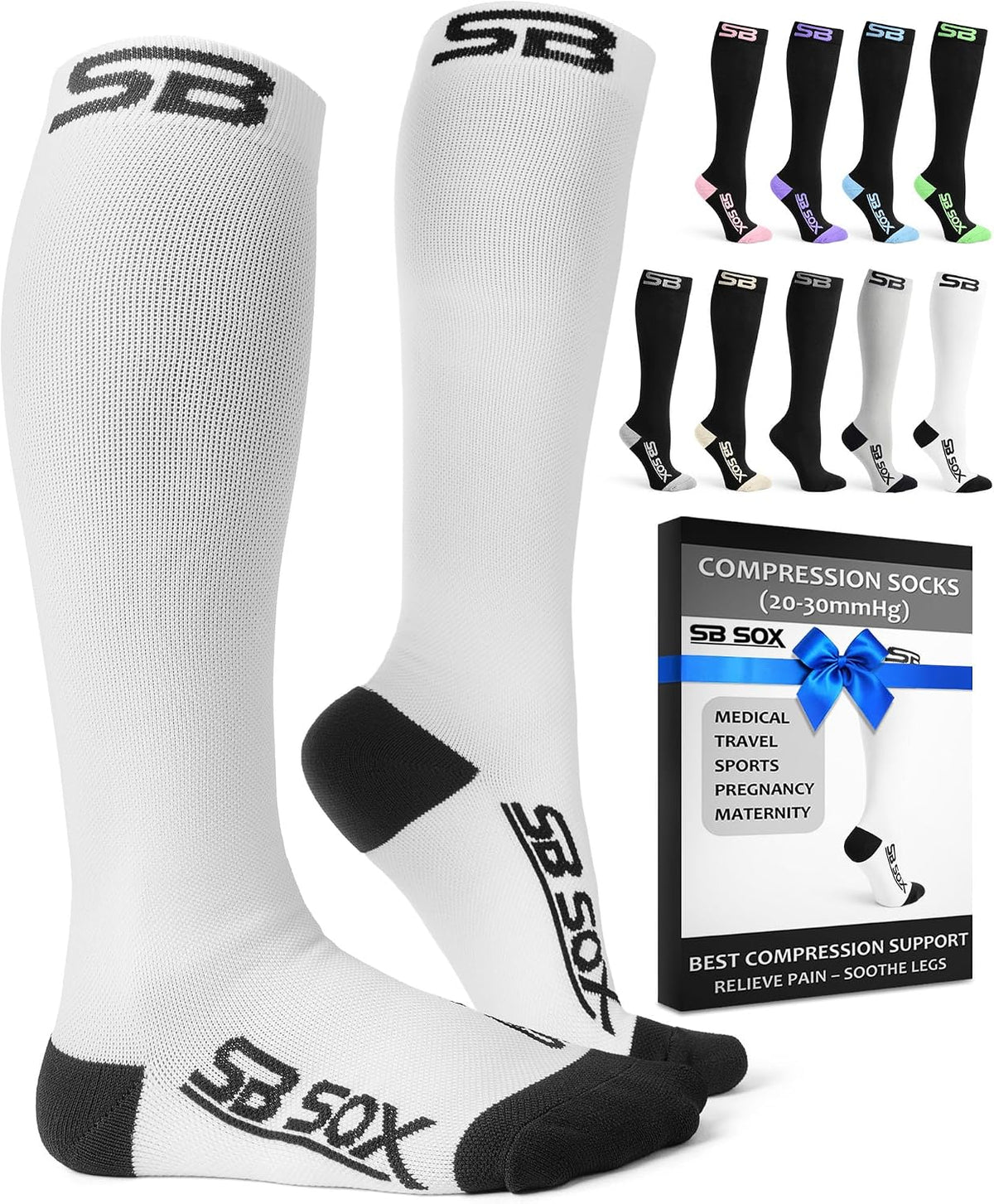 SB SOX Compression Socks for Men & Women (20-30mmHg)