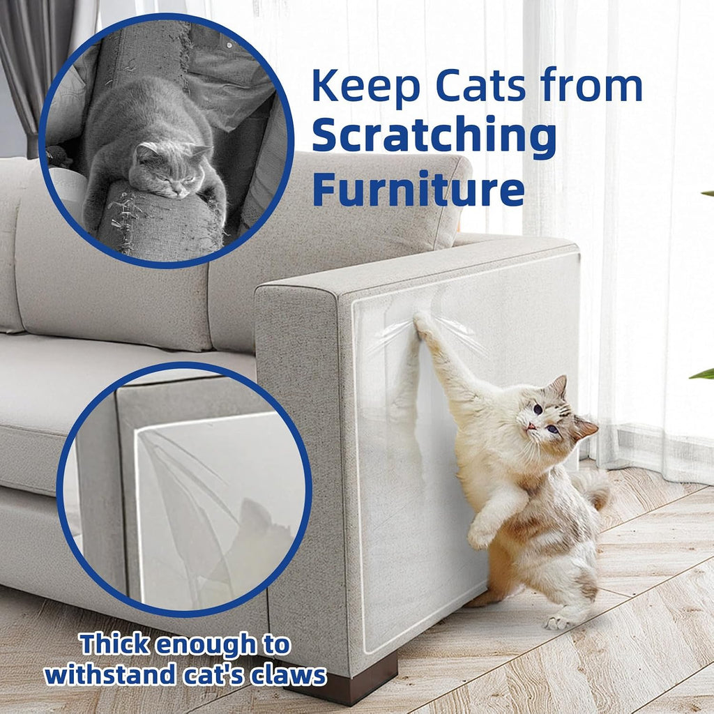 TOOSOFt Anti Cat Scratch Furniture Protector Clear Vinyl 196.9"x16.5"