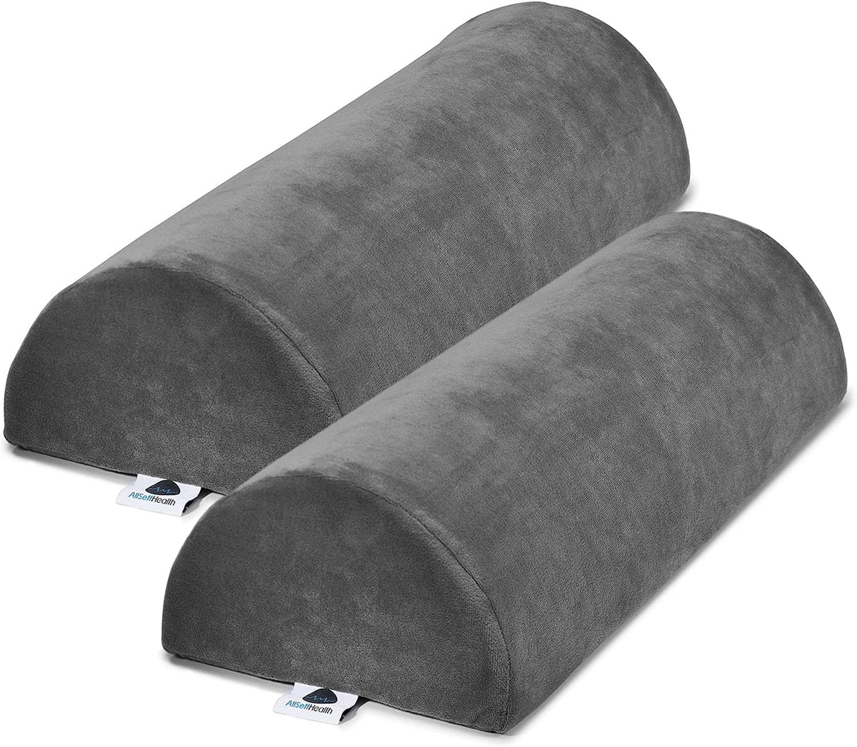 Knee Pillow for Back Sleeping | Large Half Moon Bolster Pillow for Legs, Under Knee Pillow for Sleeping on Back (20.5"x 8"x 4.5") Leg Pillow for Ankle and Foot Comfort, Machine Washable Cover, Grey