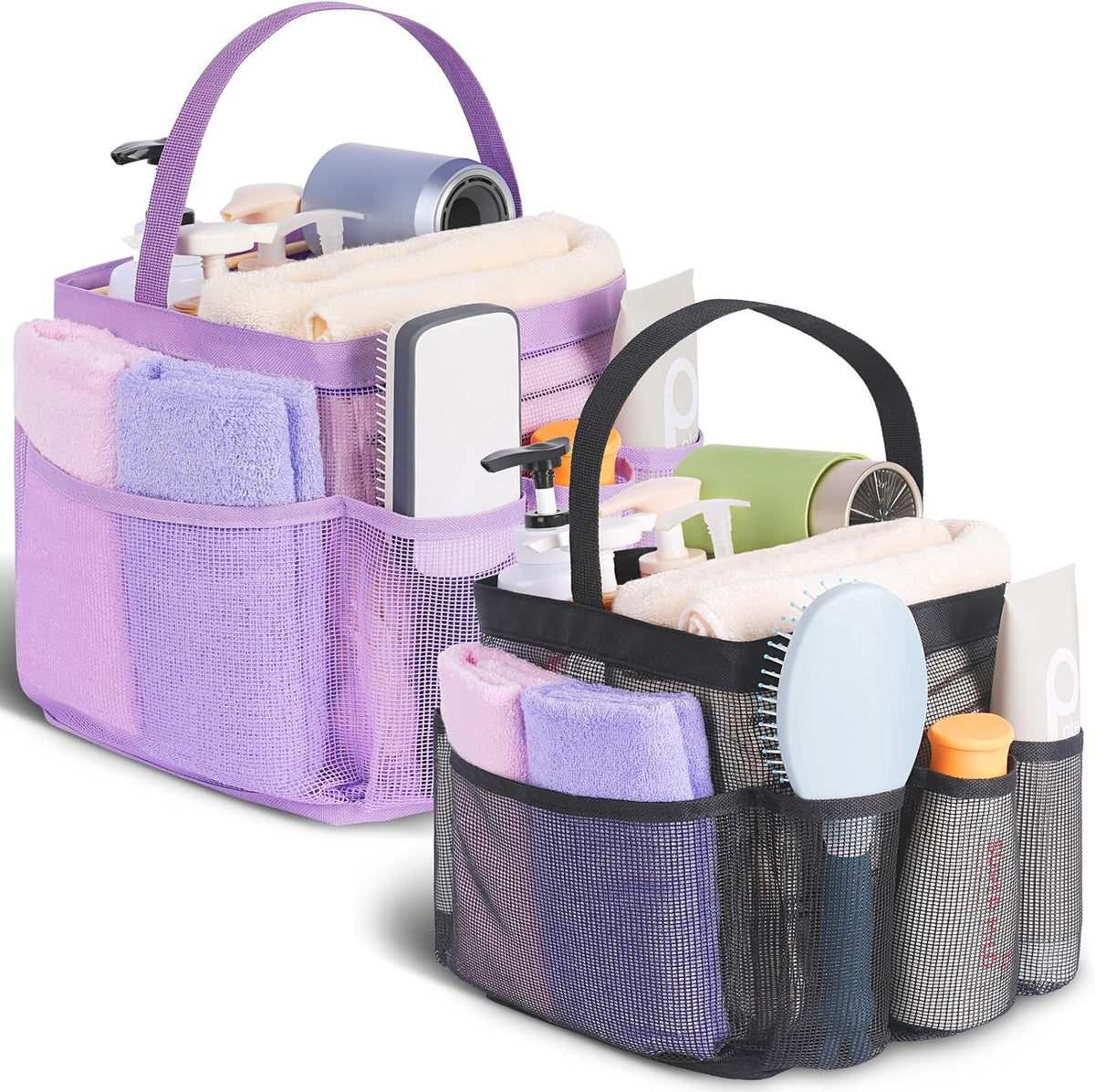EUDELE Mesh Shower Caddy Portable for College Dorm Room Essentials, Shower Caddy Dorm with 9-Pocket Large Capacity for Beach, Swimming, Gym, Camping, Travel essentials
