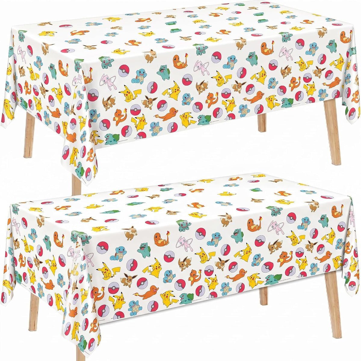 Pokemon Table Cloth 2-Pack - Pokemon Birthday Decorations, Party Supplies