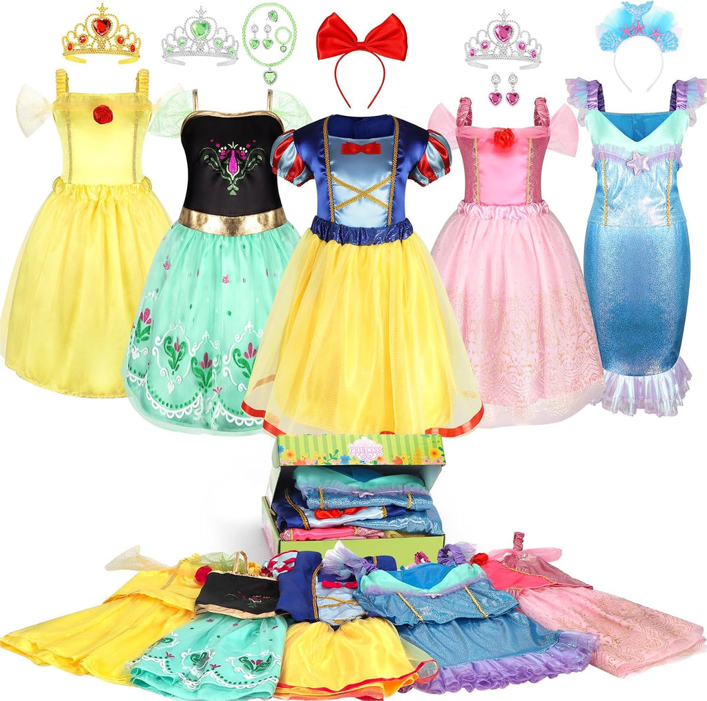HAMSILY Princess Dress Up Clothes for Little Girls 3 4 5 6 Year Old
