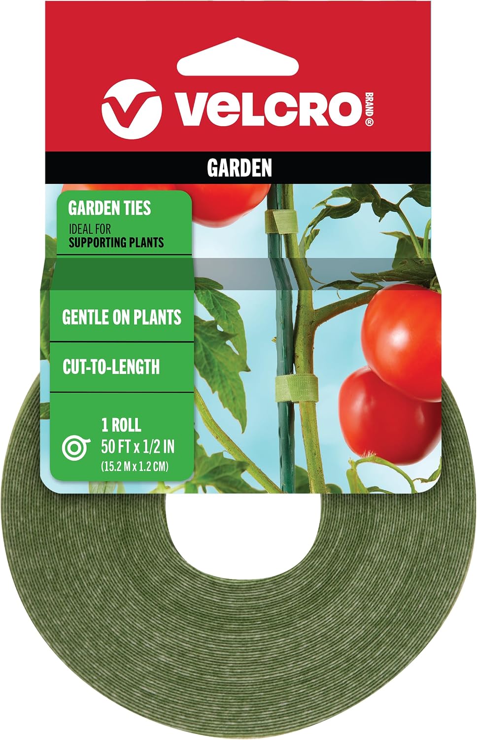 VELCRO Brand ONE-WRAP Garden Ties, for Plant Support, 50 Ft x 1/2 in