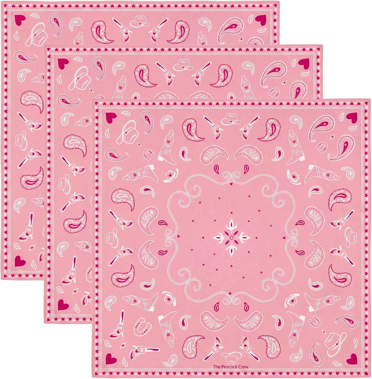 The Peacock Crew Premium Soft Cotton Bandanas Pack for Men and Women Paisley 22 x 22 inches