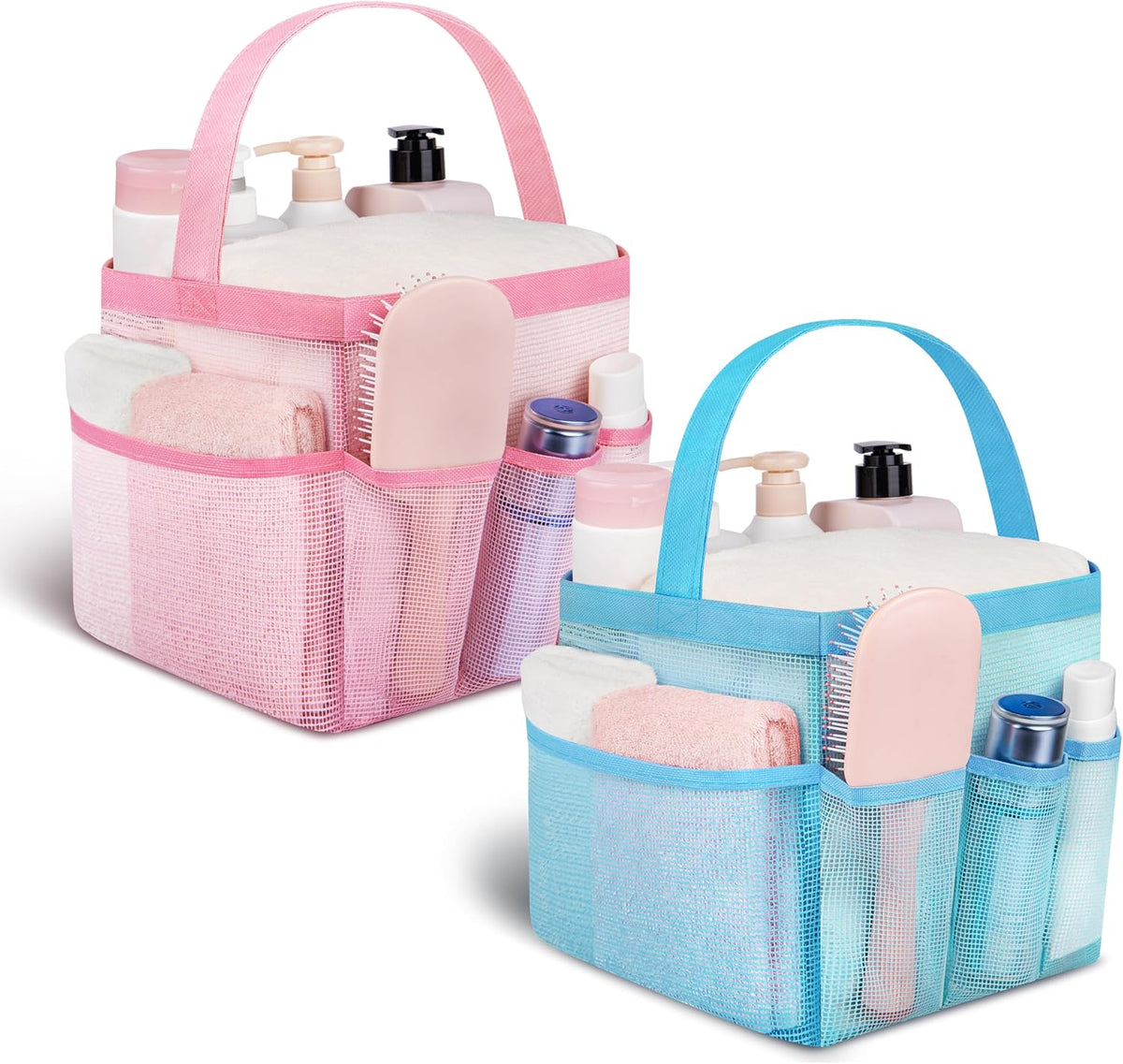 Mesh Shower Caddy Portable - 9 Pockets for College Dorm Room Essential