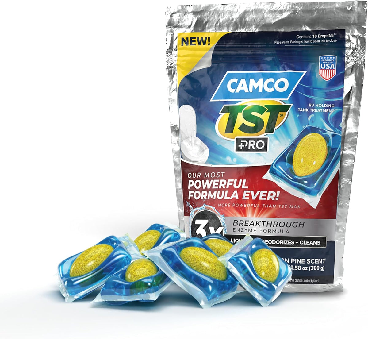 Camco TST MAX RV Toilet Treatment Drop-INs - Orange 30-pk - Made in the USA
