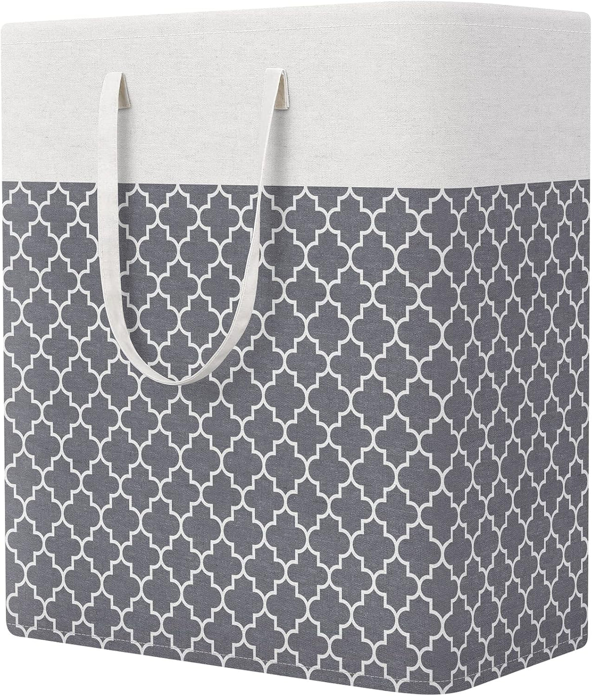 StorageRight Laundry Basket Hamper, 75L Collapsible Clothes Storage, Grey