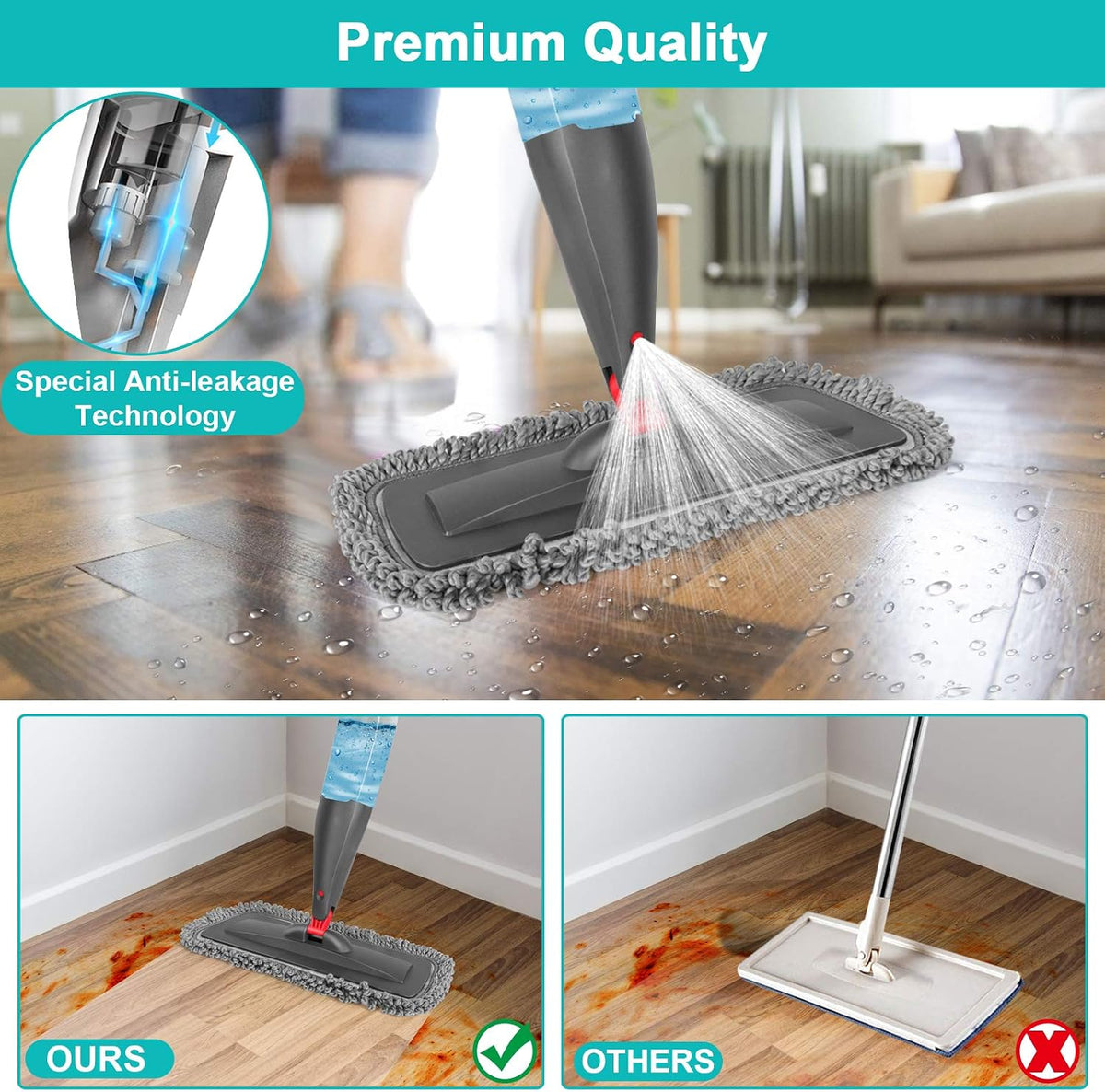 CLDREAM Spray Mop for Floor Cleaning with 3pcs Washable Pads