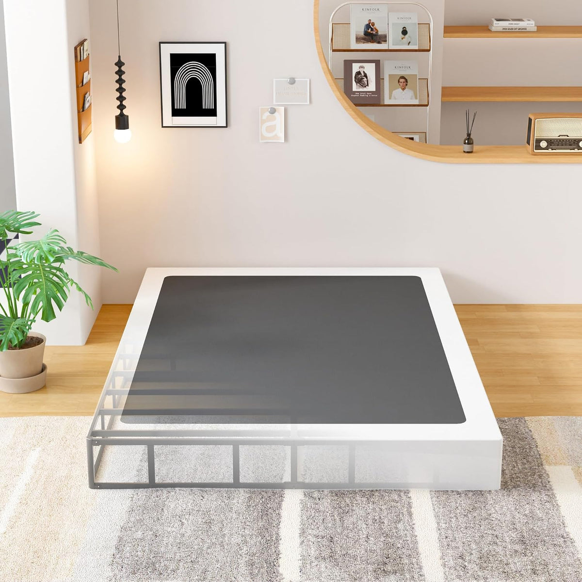 EMODA 5 Inch Box Spring Queen Size Mattress Foundation with Fabric Cover