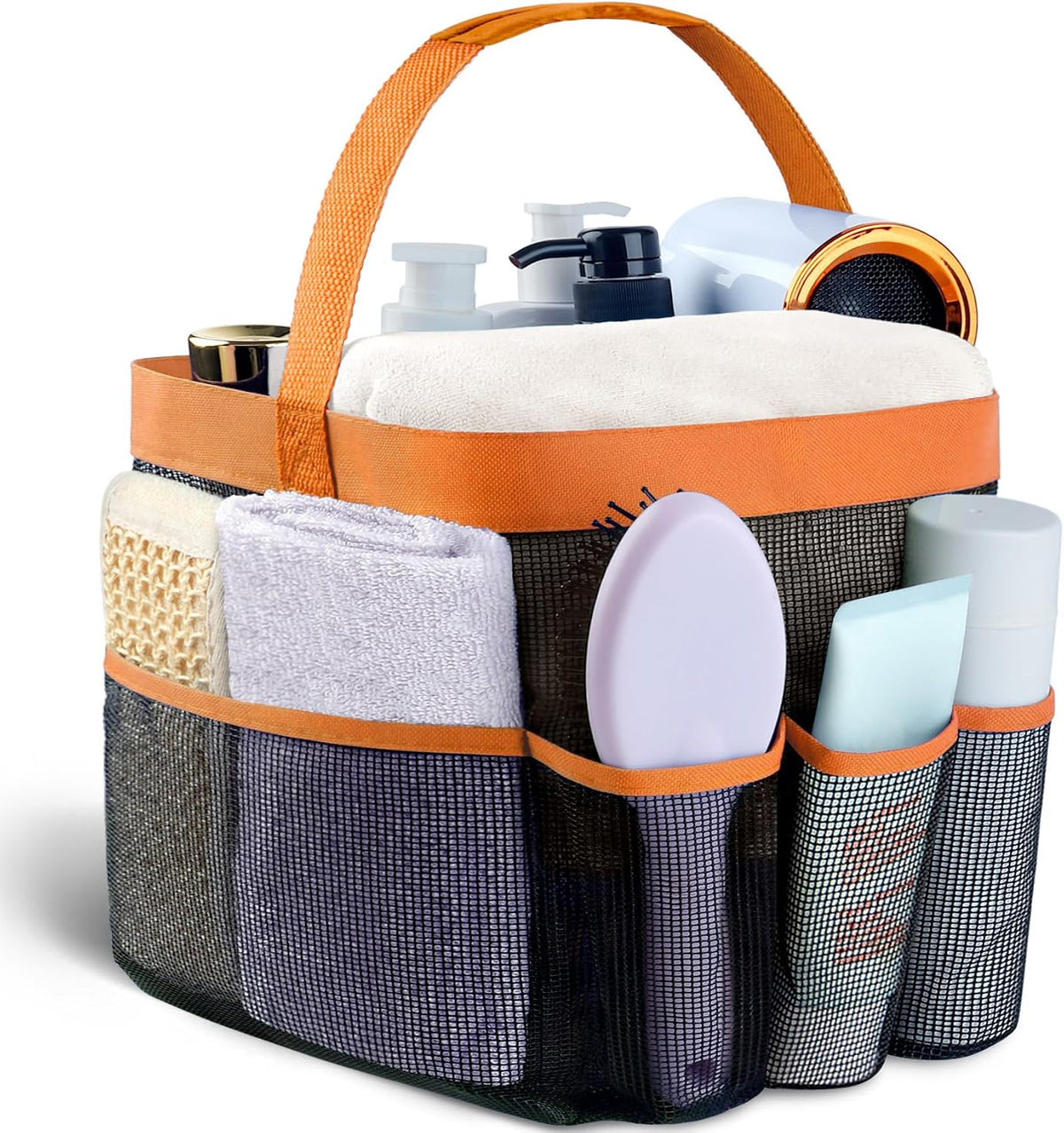 Mesh Shower Caddy Portable - 9 Pockets for College Dorm Room Essential