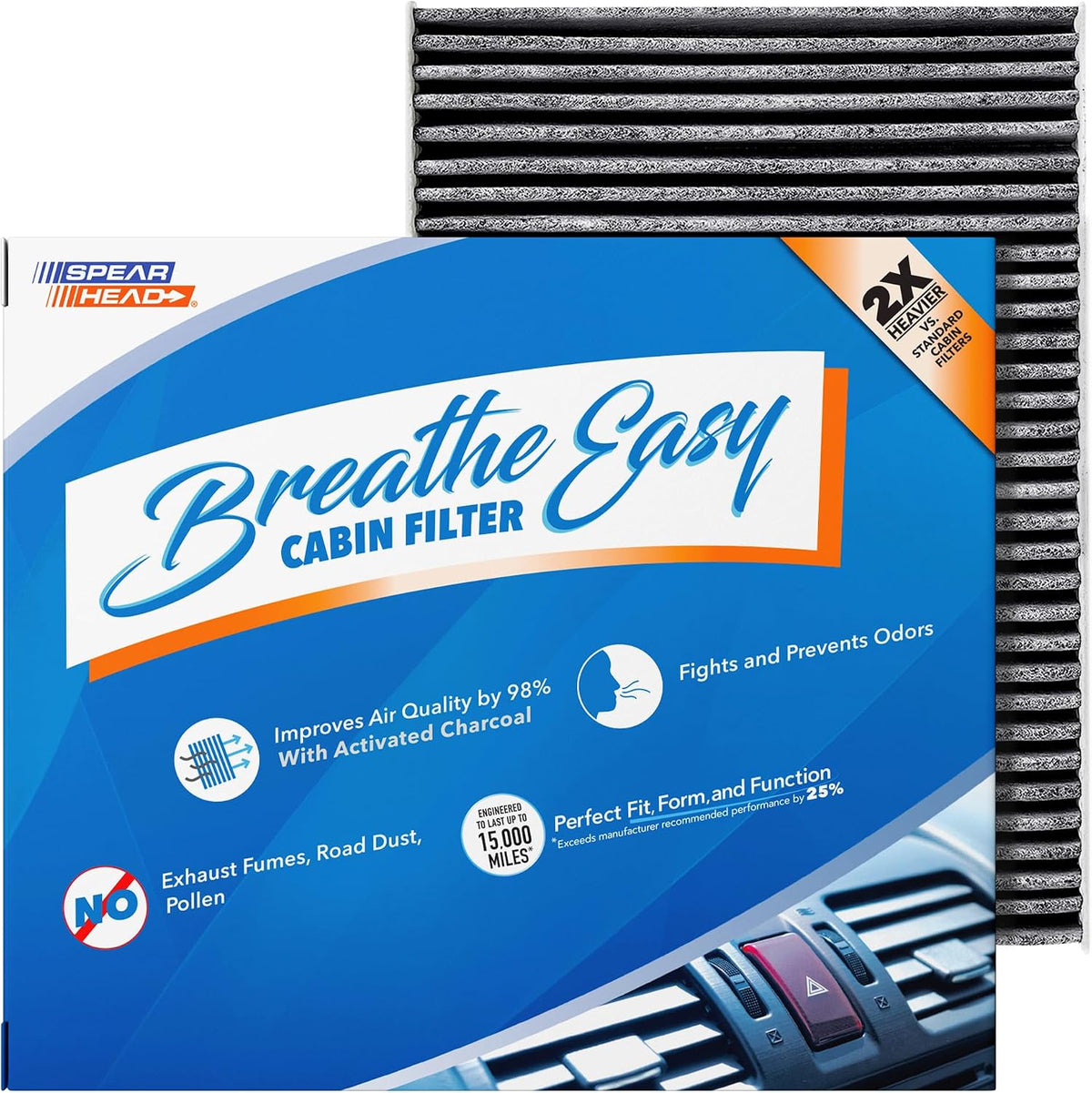 Spearhead Odor Defense Breathe Easy AC & Heater Cabin Air Filter (BE-157)
