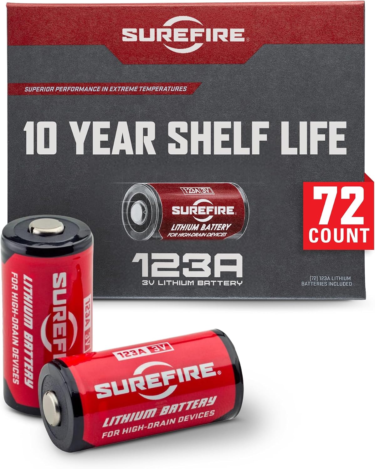 SureFire CR123A 3V Lithium Battery - 12 Pack SF123A Batteries
