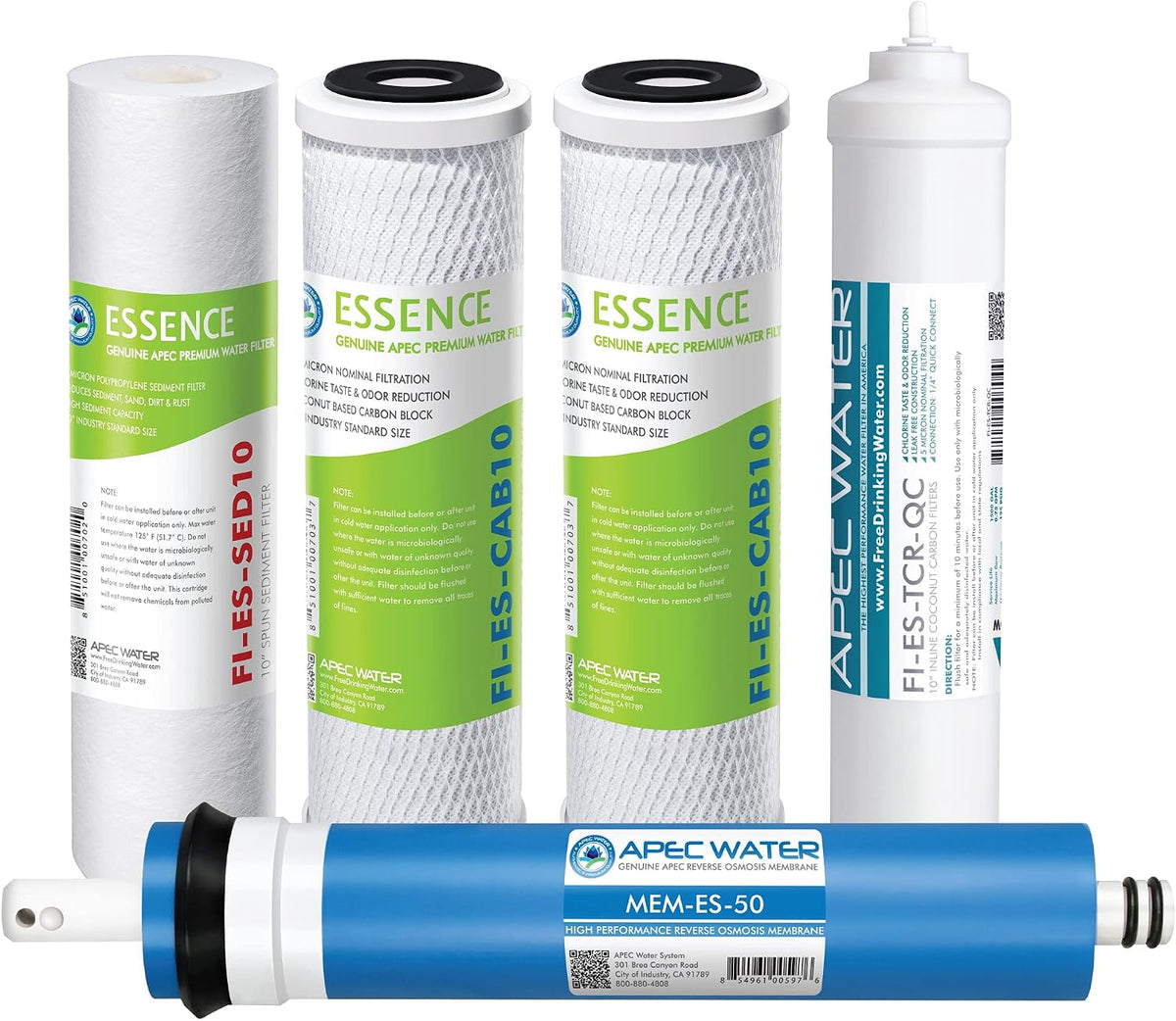 APEC Water FILTER-MAX-ES50 Reverse Osmosis Filter Replacement Set, 50 GPD