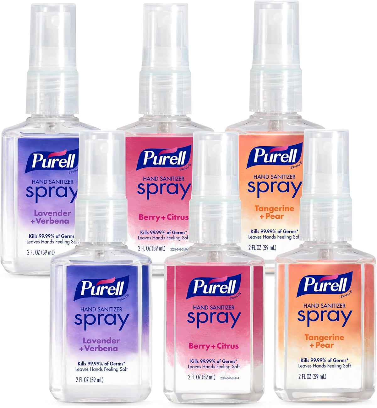 Purell Hand Sanitizer Spray Unscented, Travel Size 6ct x 2fl oz, 2023-04-EC