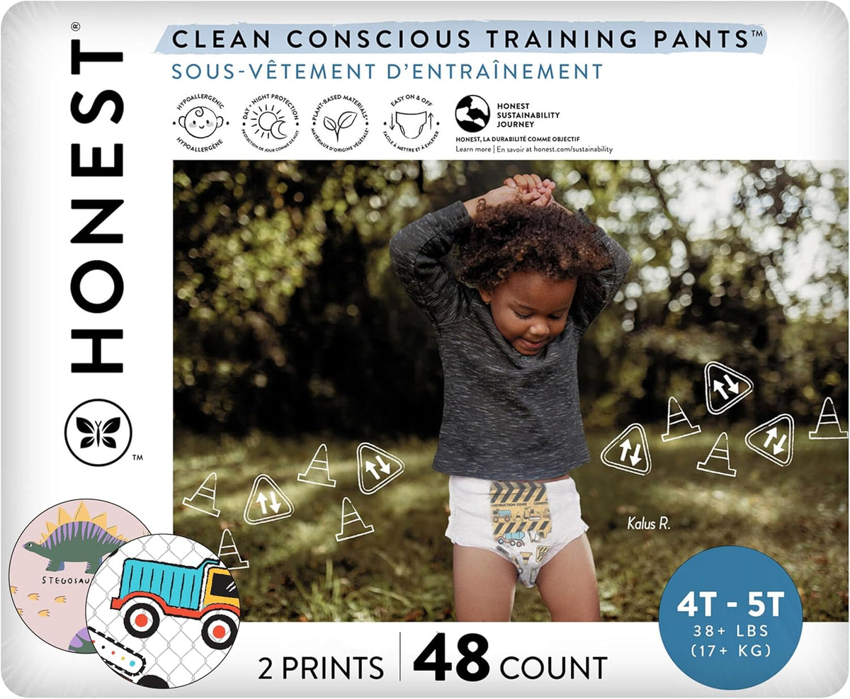 The Honest Company Training Pants, Rompin' & Stompin', Size 2T/3T, 66 Count