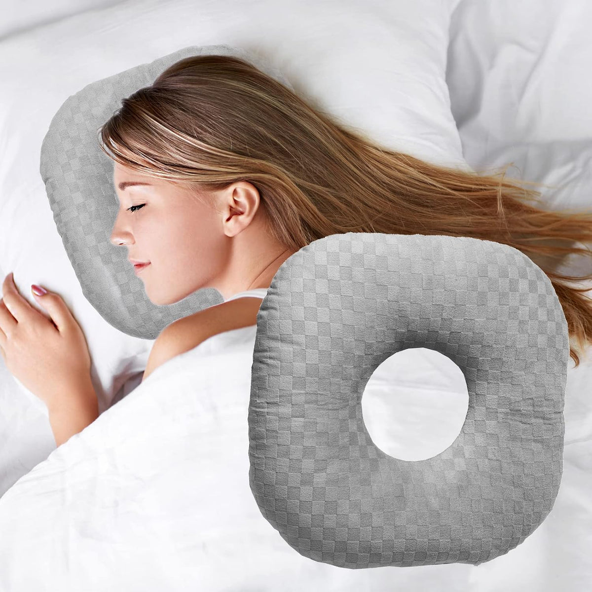 Ear Piercing Pillow with Hole for Cartilage Piercings, CNH Support