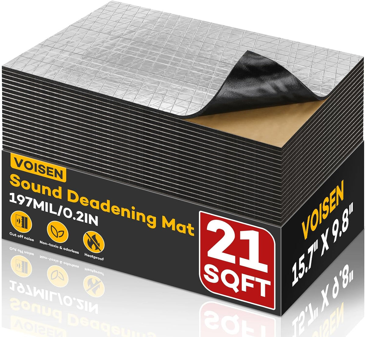 VOISEN Sound Deading Material for Cars,197 mil(5mm) 31 sqft Sound Deadening
