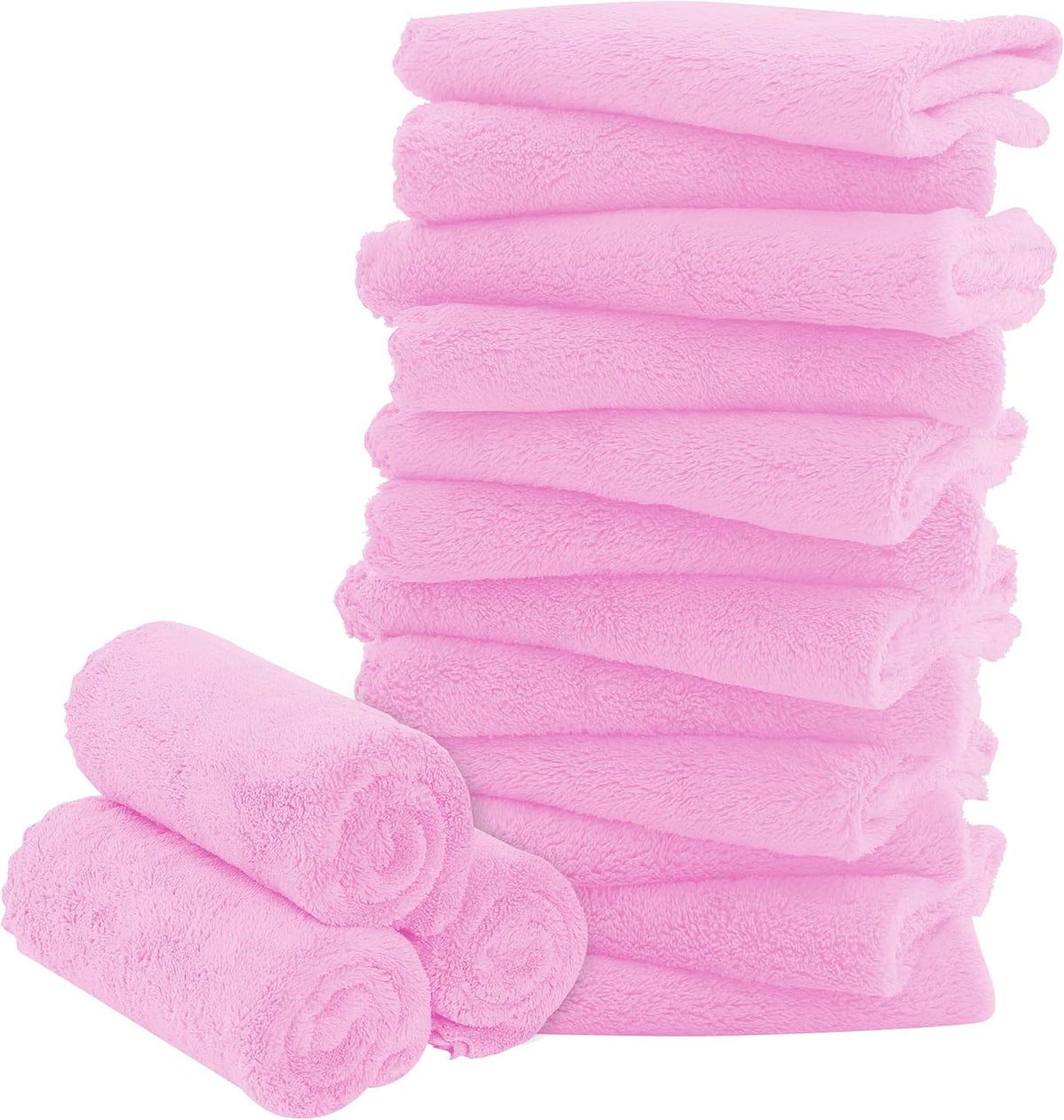 16 Pack Baby Washcloths - Luxury Multicolor Coral Fleece - Extra Absorbent and Soft Wash Clothes for Newborns, Infants and Toddlers - Suitable for Sensitive Skin and New Born - Baby Shower, 10x10 Inch