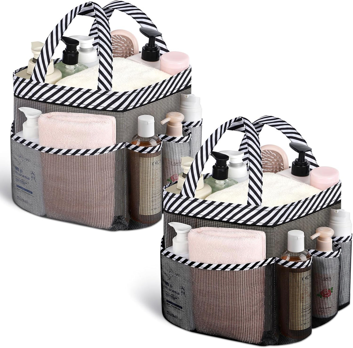 Mesh Shower Caddy Portable - 9 Pockets for College Dorm Room Essential
