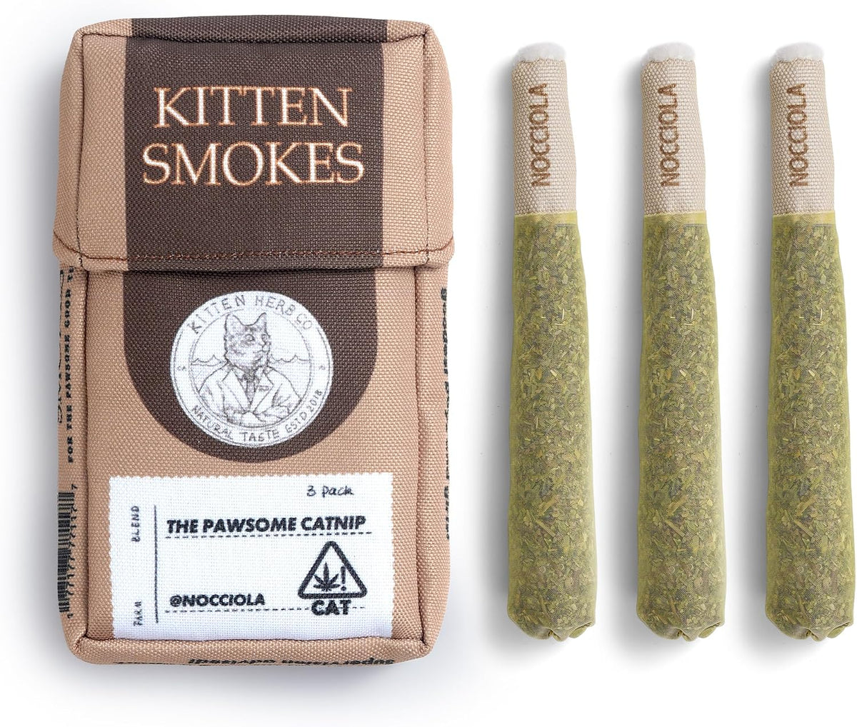 Nocciola 3 Pack Catnip Toys for Cats, Funny Cat Toys Filled with 100% Pure Organic Catnip, Safe Kitten Teething Chew and Kicker Toys, Stress Relieving Fun for Indoor Cats
