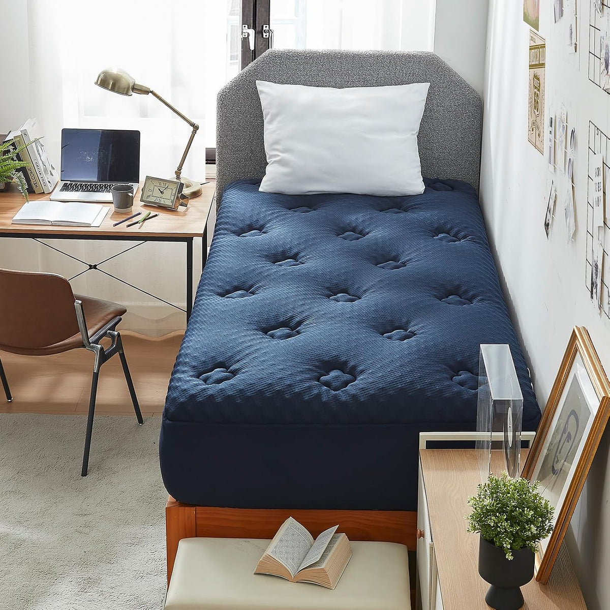 Hansleep Twin XL Mattress Topper College Dorm Memory Foam Soft Mattress Pad
